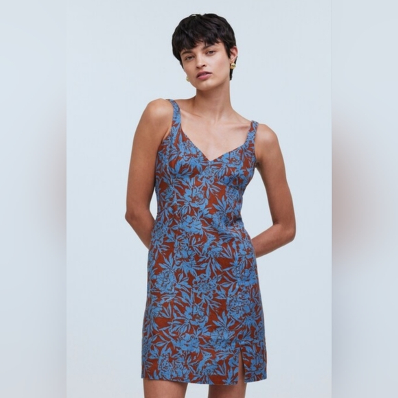 Madewell Dresses & Skirts - Madewell Sweetheart Mini Dress in Floral 100% Linen